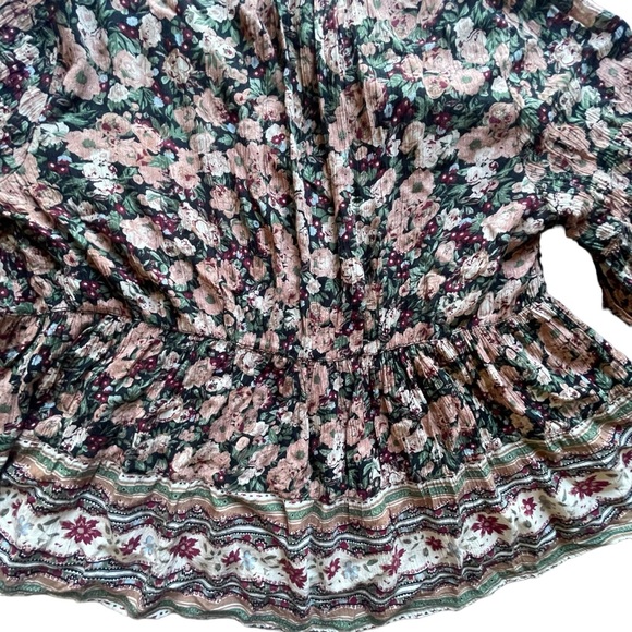 American Rag babydoll boho big bell sleeve TASSLE tie crochet detailing flare - Picture 4 of 9